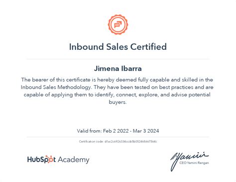 hubspot inbound sales certification